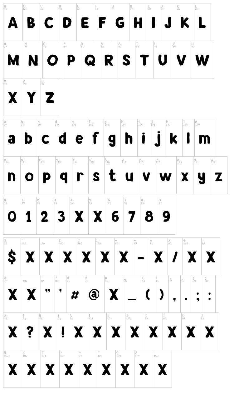 DK Avontuur font map
